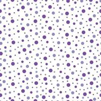 Abstract polka dots background. White seamless pattern with purple circle Design for publications, posters, fabrics, textiles. Vector illustration