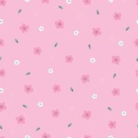 Flower background seamless pattern Hand drawn in cartoon style used for print, wallpaper, fabric, textile. Vector illustration