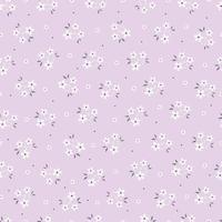 Beautiful seamless patterns Small white flowers randomly placed on a pink background Hand drawn design used for fabric, textiles, publications, gift wrapping. Vector illustration