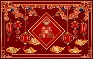 Chinese New Year Lantern Background vector