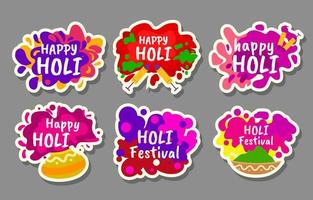Happy Holi Festival Sticker vector