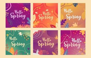 Hello Spring Social Media Template vector
