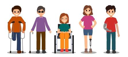 People with Disabilities Character Concept vector
