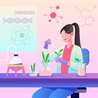 Woman in Science Concept vector