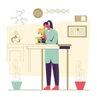 Scientist Woman in Laboratory Concept vector