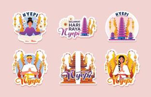 Hari Raya Nyepi Sticker vector