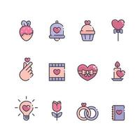 Set of Cute Valentine Icon vector