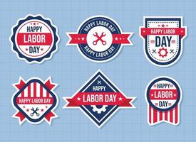 Set of Labor Day Badge vector