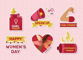 International Womens Day Sticker Pack vector