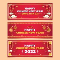 Gradient Chinese New Year Banner Collection vector