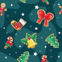 Cute Cookies Christmas Seamless Pattern Theme vector