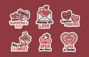 Valentine day stickers and elements, Love Sticker, Planner Stickers, Scrapbook  Stickers. 18938700 Vector Art at Vecteezy