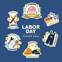 Labor Day Sticker Pack vector