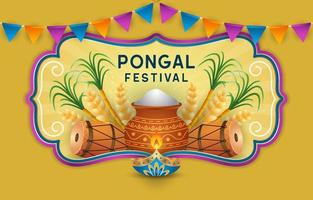 Ilustración de diseño de vector de celebración de festival de pongal