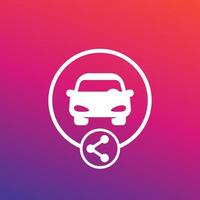 icono de carsharing para web y aplicaciones, vector