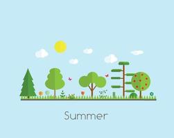 Summer Time Background in Modern Flat Design vector