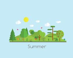 Summer Time Background in Modern Flat Design vector