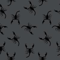 Ilustración de vector de fondo de patrón transparente de silueta de escorpión grande