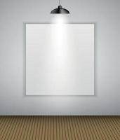 Abstract Gallery Background with Lighting Lamp and Frame. Empty Space for Your Text or Object vector