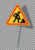 Road signs. Roadworks on transparent background. Vector Illustration.