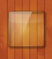 Glass Frame on Checkered  Abstract Woody Background. Vector Illustration