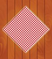 Kitchen Napkin on Wooden Boards Background Vector Illustration