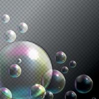 Transparent Bubbles on Gray Background. Vector Illustration