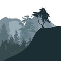Image of Nature. Tree Silhouette. Vector Illustration.