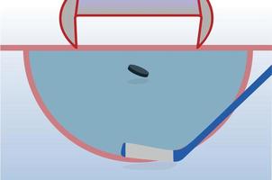 jugador de hockey sobre hielo con palo y disco. ilustración vectorial. vector