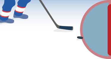Ice Hockey Player with Stick and Puck. Vector Illustration.