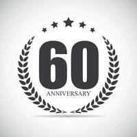 plantilla logo 60 años aniversario vector illustration