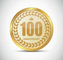 Template Logo 100 Years Anniversary Vector Illustration