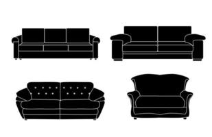 Sofa Icon Set Vector Illustration