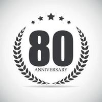 Template Logo 80 Years Anniversary Vector Illustration