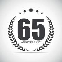 Template Logo 65 Years Anniversary Vector Illustration