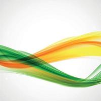 Abstract Green and Orange Wave on White Background. Vector Illustration