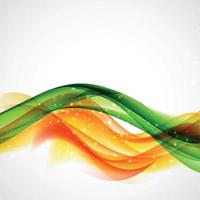 Abstract Green and Orange Wave on White Background. Vector Illustration