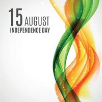 Fondo del día de la independencia india con olas y rueda de ashoka. vector