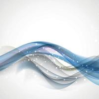 Abstract Gray and Blue Wave on Light Background. Vector Illustration
