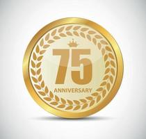 Template Logo 75 Years Anniversary Vector Illustration