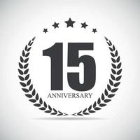 Template Logo 15 Years Anniversary Vector Illustration