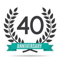 Template Logo 40 Years Anniversary Vector Illustration