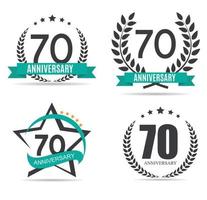 Template Logo 70 Years Anniversary Vector Illustration