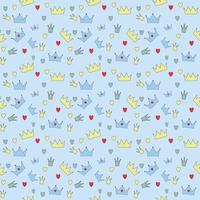 Prince Seamless Pattern Background Vector Illustration.