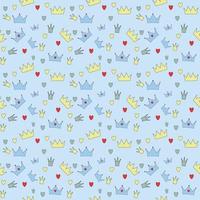 Prince Seamless Pattern Background Vector Illustration.