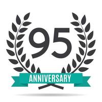 Template Logo 95 Years Anniversary Vector Illustration