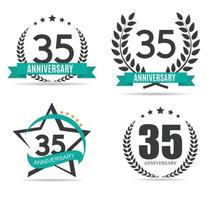 Template Logo 35 Years Anniversary Vector Illustration