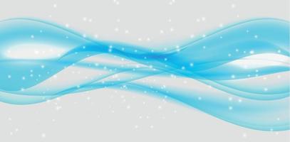 Abstract Blue Wave on  Background. Vector Illustration