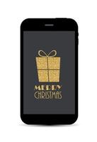 Abstract Christmas and New Year Mobile Phone Background. Vector Illustration