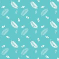 Palm Leaf Seamless Pattern Background. Vector Illustration.